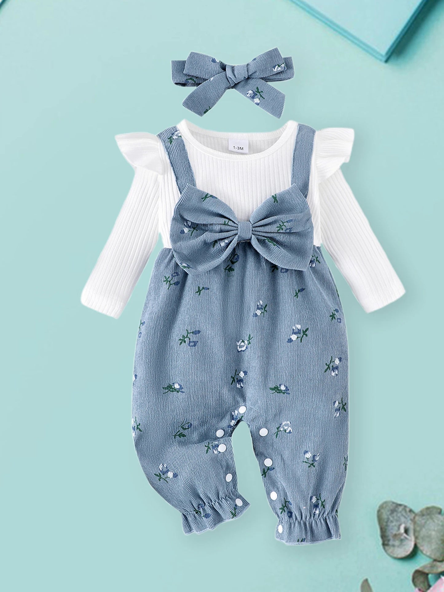 Baby Girl Floral Romper & Headband Set