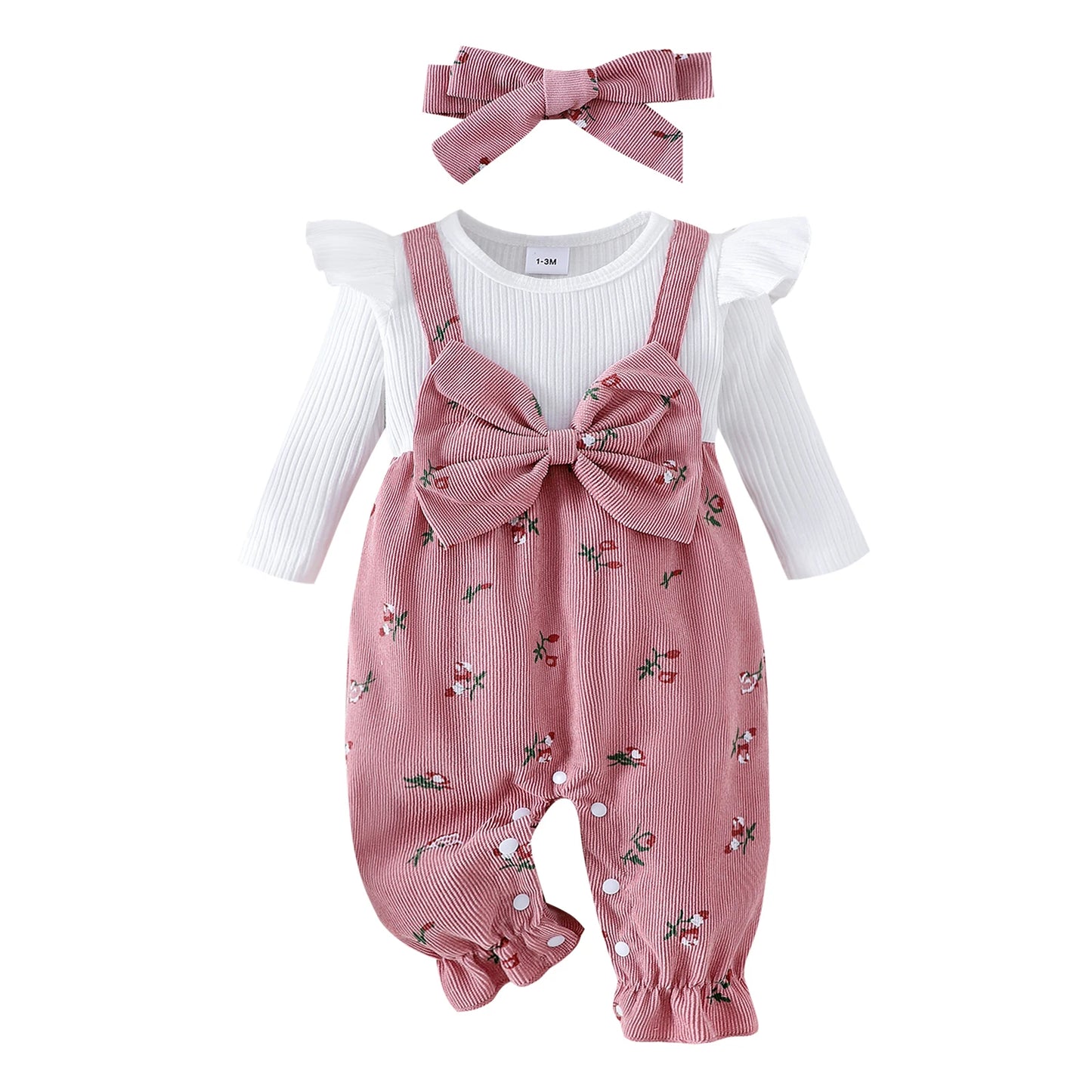 Baby Girl Floral Romper & Headband Set
