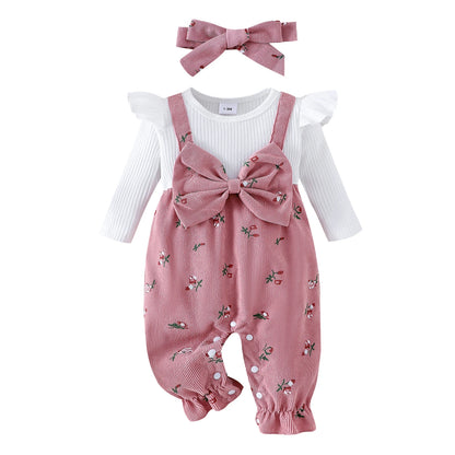 Baby Girl Floral Romper & Headband Set