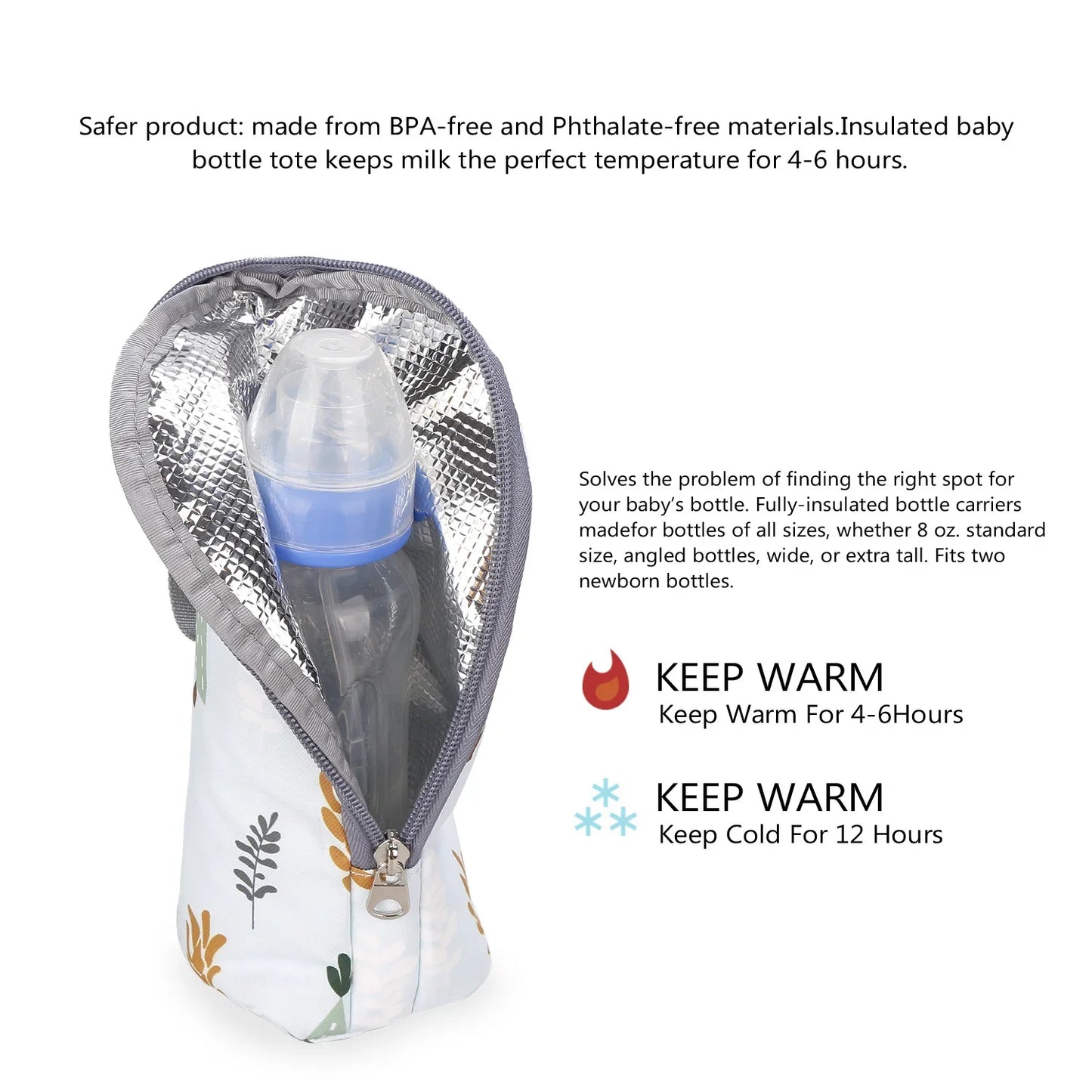 Portable Baby Bottle Warmer Insulated Bag