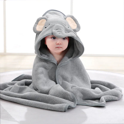 Cartoon Animal Baby Hooded Bath Towel Blanket