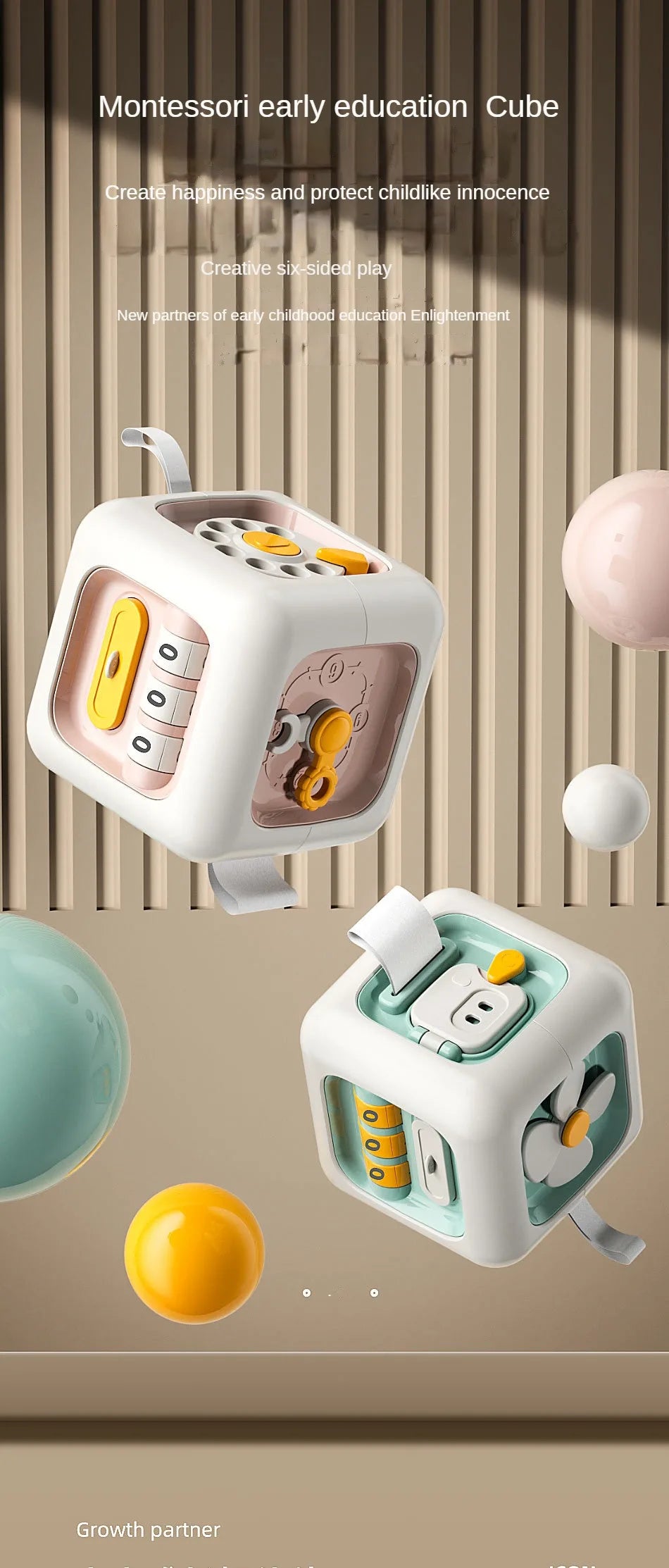 6-in-1 Montessori Sensory Busy Board Cube