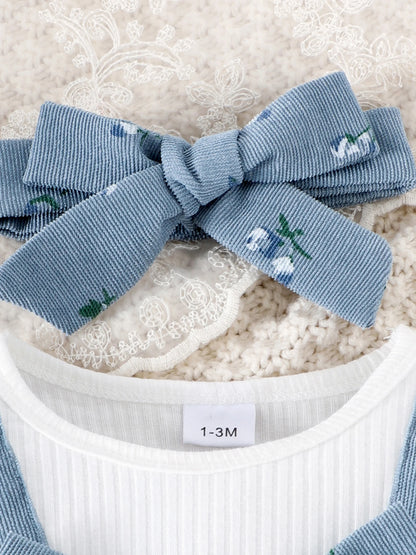 Baby Girl Floral Romper & Headband Set