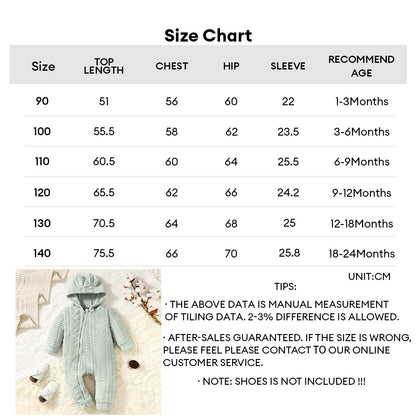 Baby Plaid Hooded Winter Romper