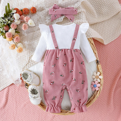 Baby Girl Floral Romper & Headband Set