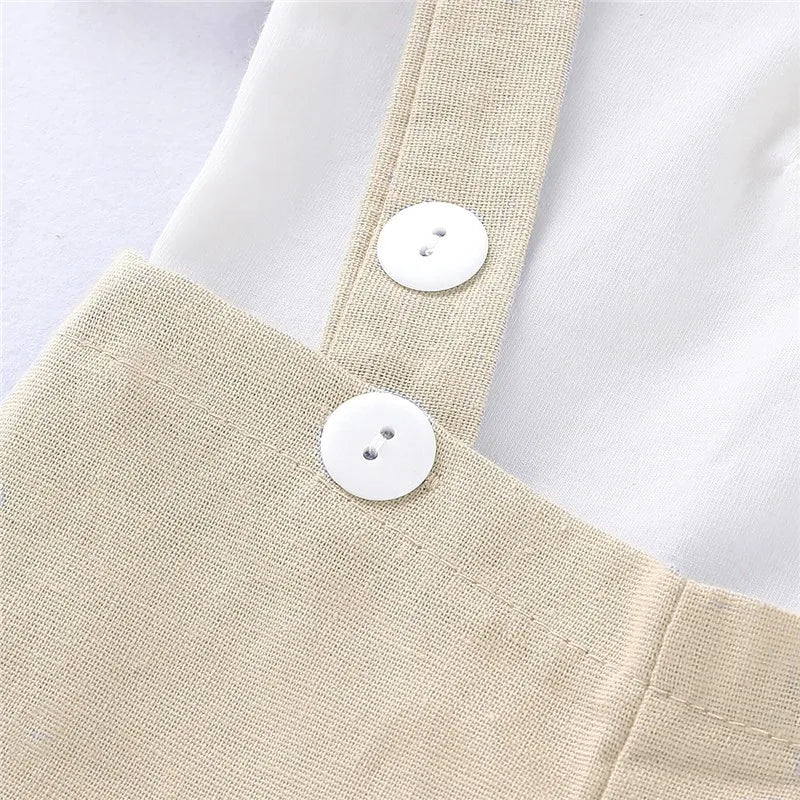 Baby Boy Gentleman Romper & Suspender Set