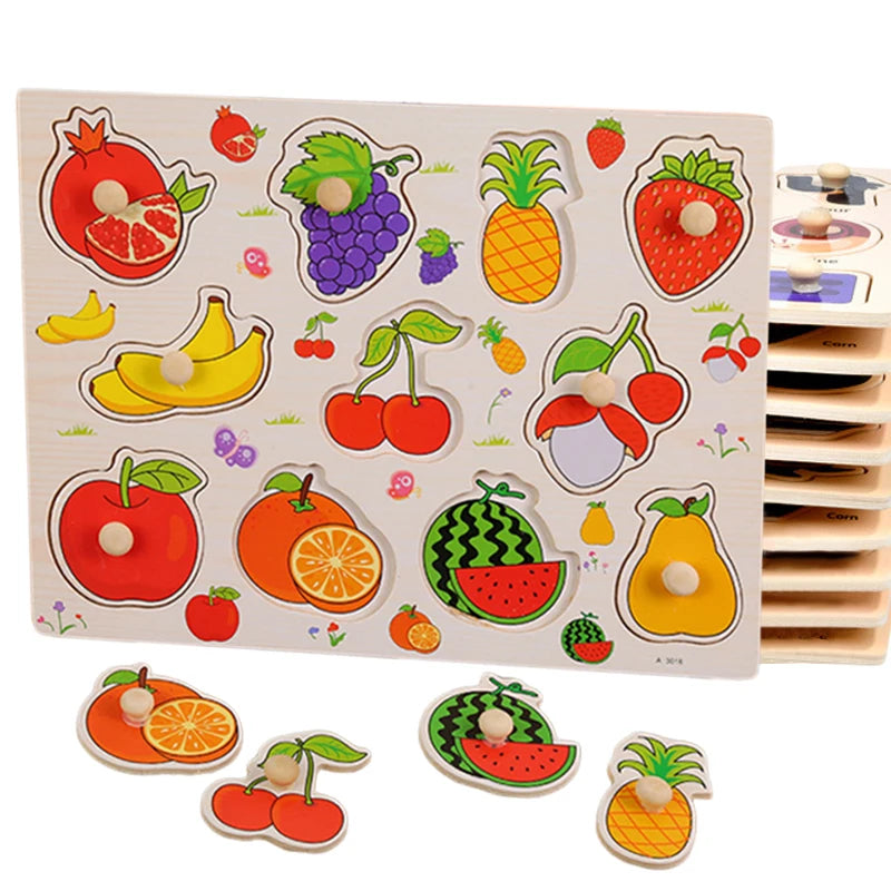 Montessori Wooden Animal Puzzle Board for Kids