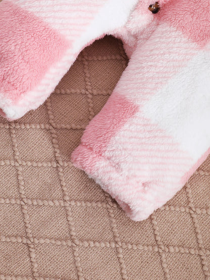 Baby Plaid Hooded Winter Romper