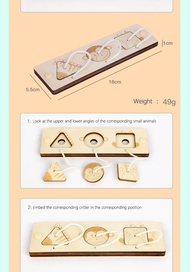 Montessori Wooden Busy Board Learning Toy