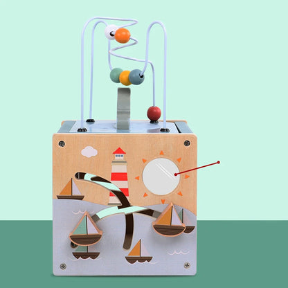 5-in-1 Wooden Activity Cube Montessori Toy