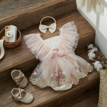 Baby Girl Floral Tulle Princess Romper