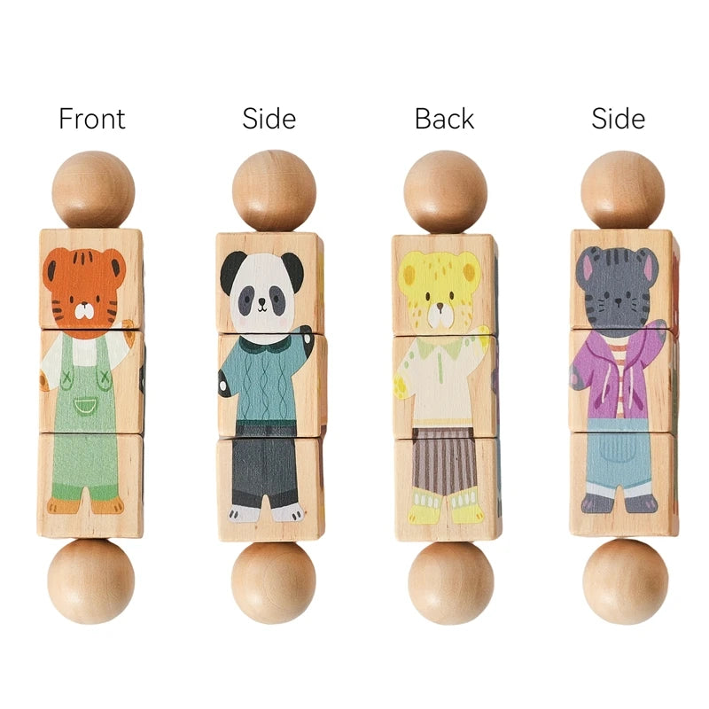 Wooden Baby Rattle & Silicone Teether Toy