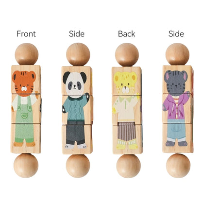 Wooden Baby Rattle & Silicone Teether Toy