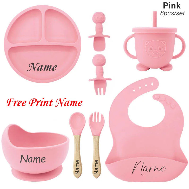 Personalized Baby Silicone Feeding Set