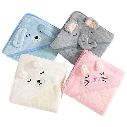 Cartoon Animal Baby Hooded Bath Towel Blanket