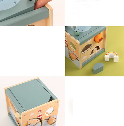 5-in-1 Wooden Activity Cube Montessori Toy
