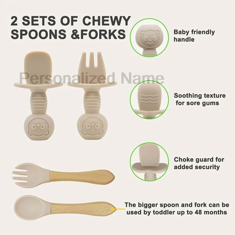 Personalized Baby Silicone Feeding Set