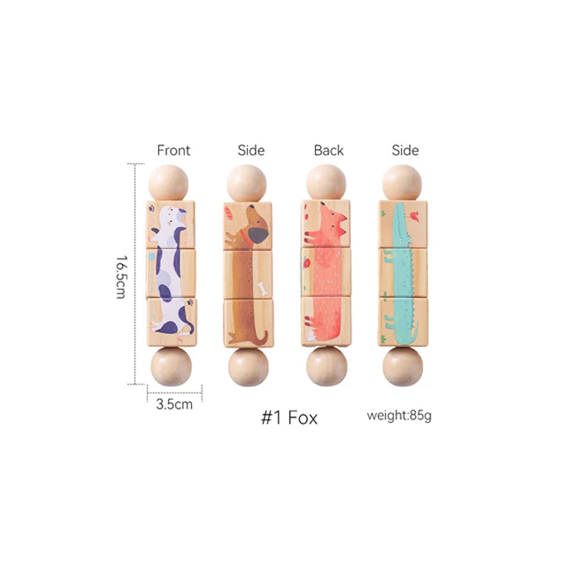 Wooden Baby Rattle & Silicone Teether Toy