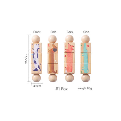 Wooden Baby Rattle & Silicone Teether Toy