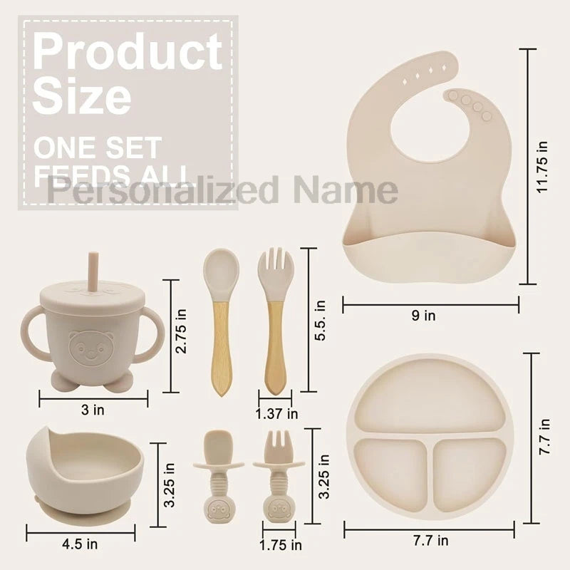 Personalized Baby Silicone Feeding Set