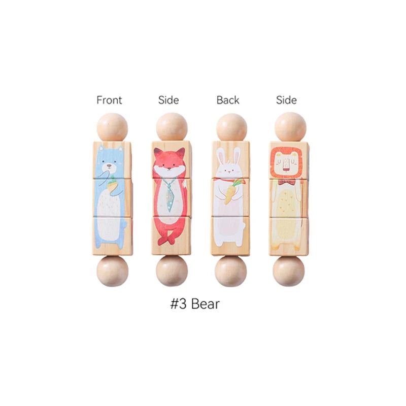 Wooden Baby Rattle & Silicone Teether Toy