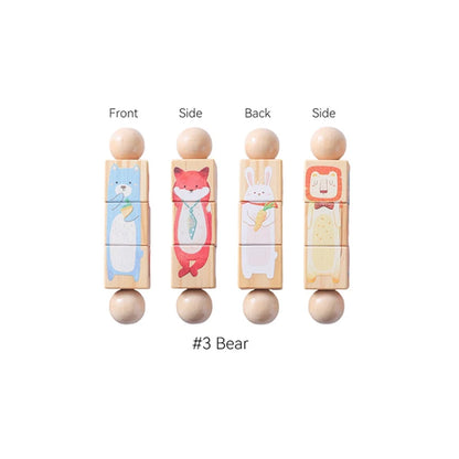 Wooden Baby Rattle & Silicone Teether Toy
