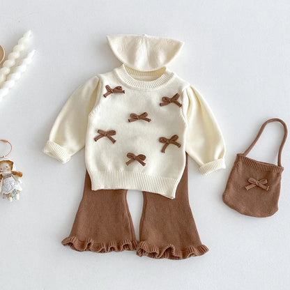 Baby Girl Knit Sweater & Bell-Bottom Set
