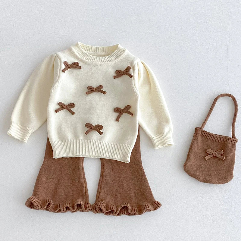 Baby Girl Knit Sweater & Bell-Bottom Set