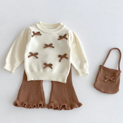 Baby Girl Knit Sweater & Bell-Bottom Set
