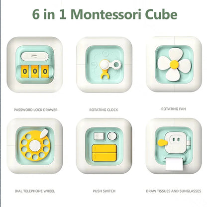 6-in-1 Montessori Sensory Busy Board Cube