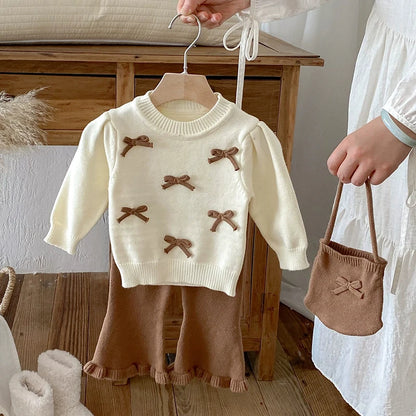 Baby Girl Knit Sweater & Bell-Bottom Set