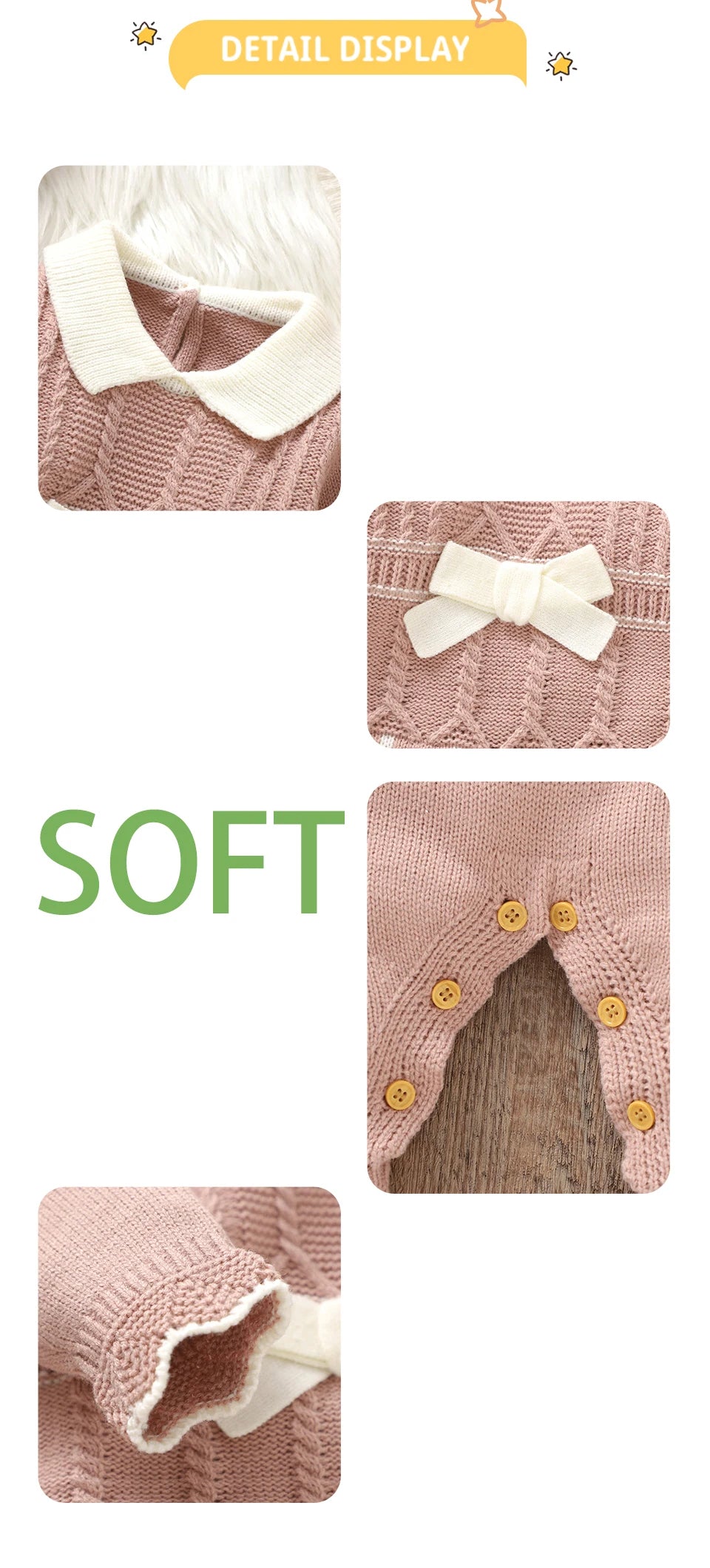 Baby Girl Knit Romper & Hat Set