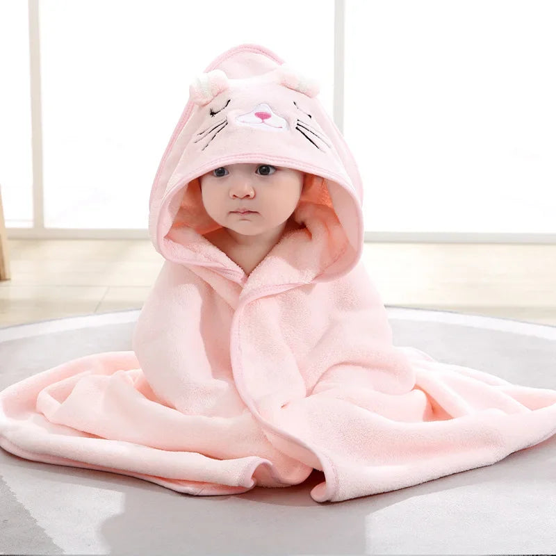 Cartoon Animal Baby Hooded Bath Towel Blanket