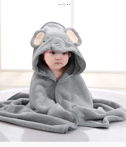 Cartoon Animal Baby Hooded Bath Towel Blanket