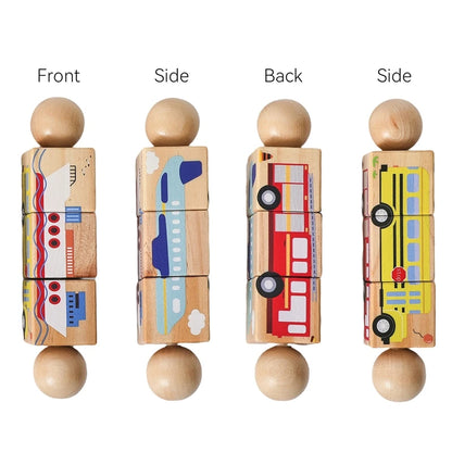 Wooden Baby Rattle & Silicone Teether Toy