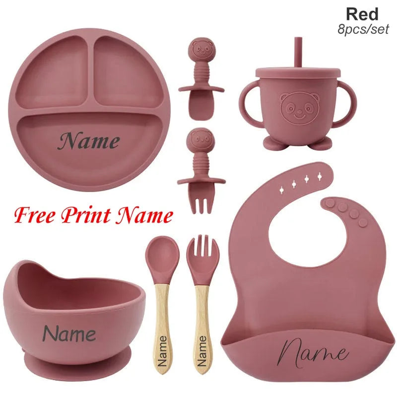 Personalized Baby Silicone Feeding Set
