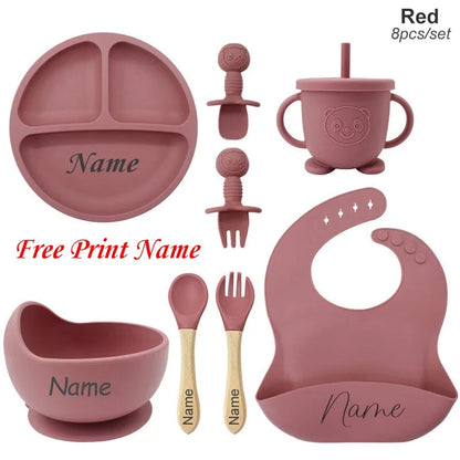 Personalized Baby Silicone Feeding Set