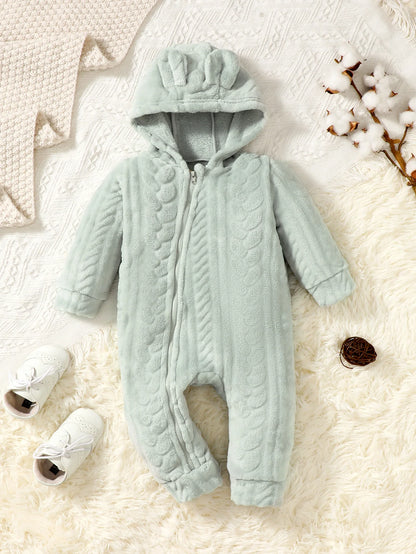 Baby Plaid Hooded Winter Romper
