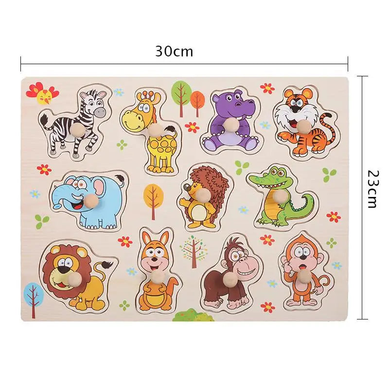 Montessori Wooden Animal Puzzle Board for Kids