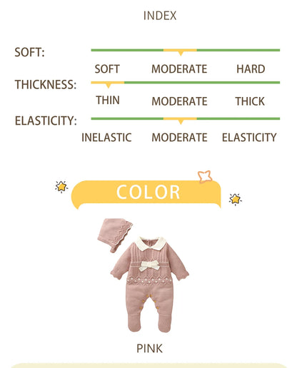 Baby Girl Knit Romper & Hat Set