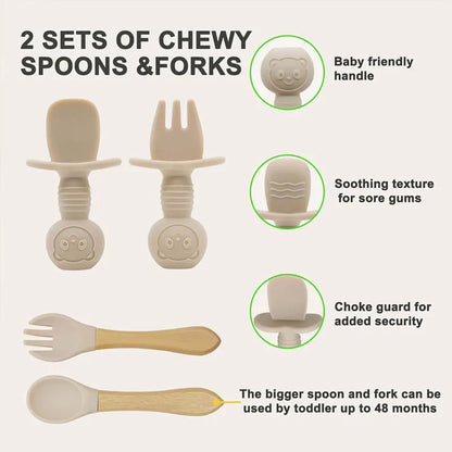 Personalized Baby Silicone Feeding Set