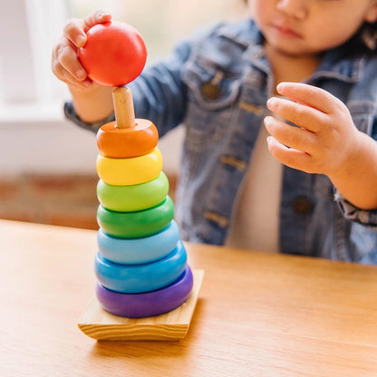Wooden Rainbow Stacker Ring Montessori Toy