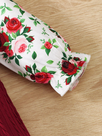 Baby Girl Floral Bow Romper & Headband Set